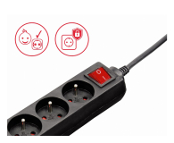 HAMA Listwa zasilająca Standard 3gn, 3m, czarna - 1416391 - zdjęcie 6